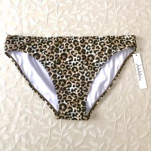🆕 Nicole Miller Bikini Swim Bottom Womens 1X Cheetah Tropic Safari Jungle NWT